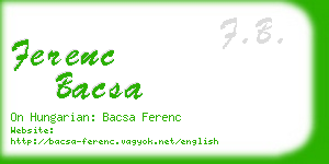 ferenc bacsa business card